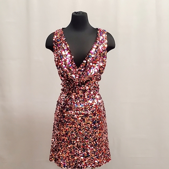 ZARA Sequins Sleveless Short Dress Size XL - Picture 9 of 10